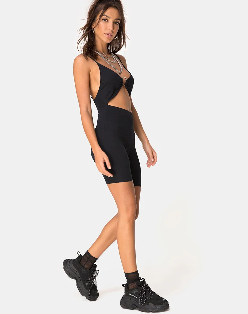 Jepu Unitard in Schwarz - Image 3