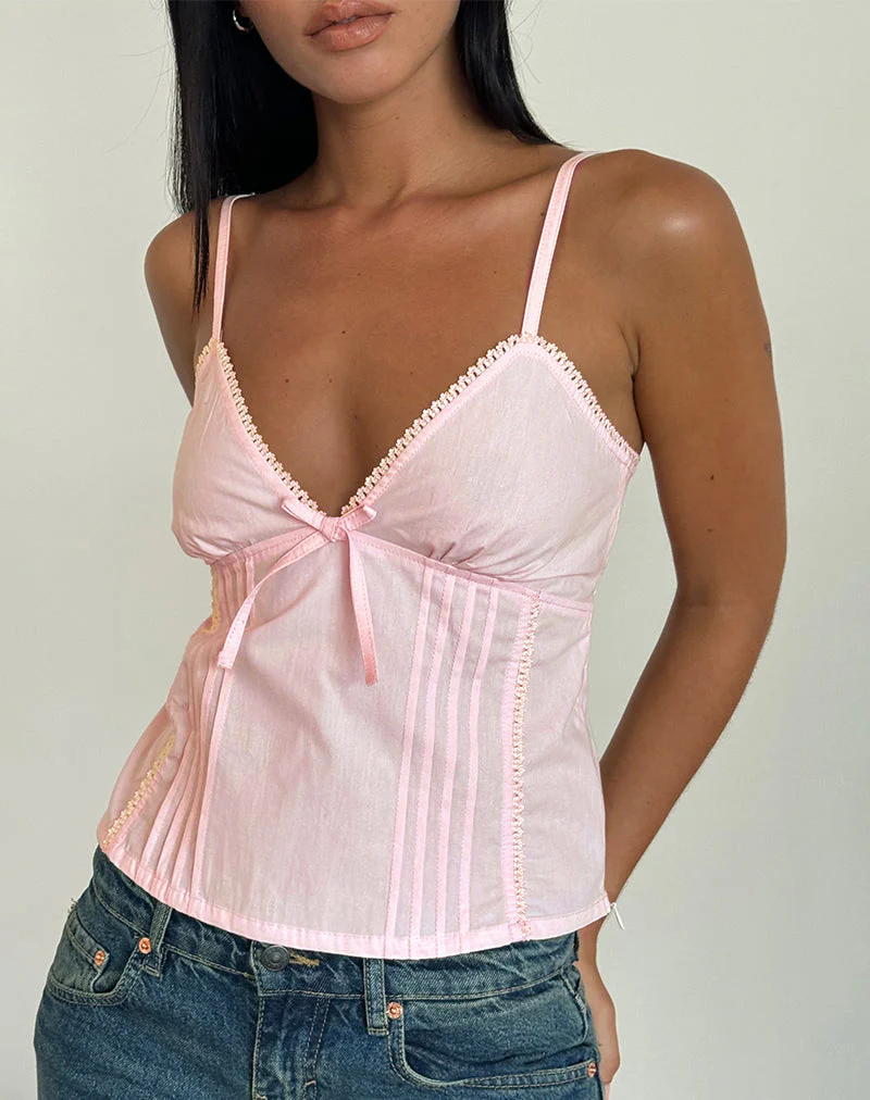 Jepuni Cami Top aus hellrosa Popeline - Image 4