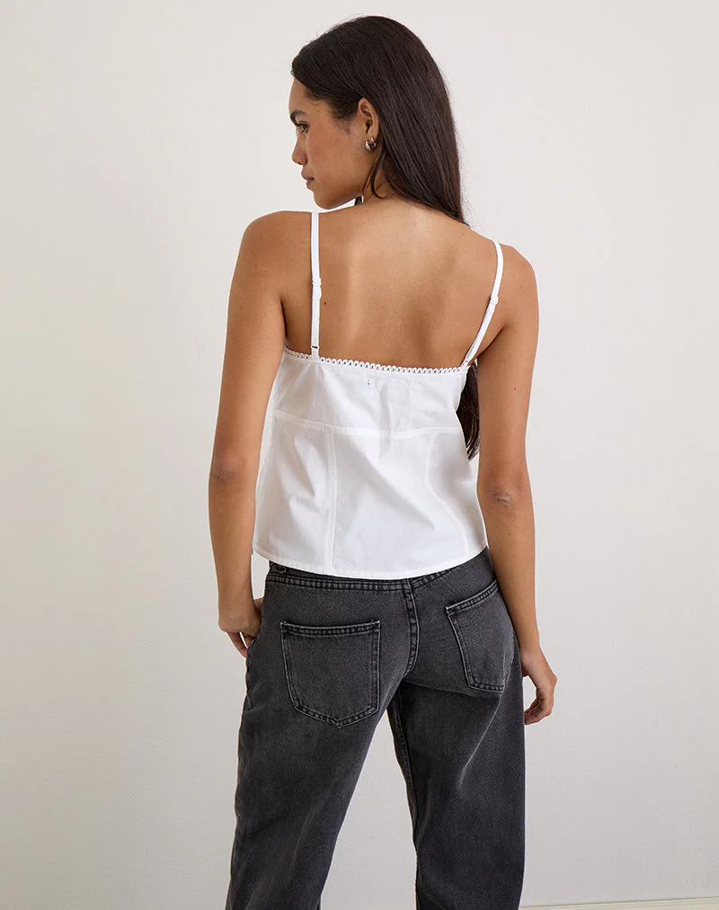 Jepuni Cami Top aus weißer Popeline - Image 4