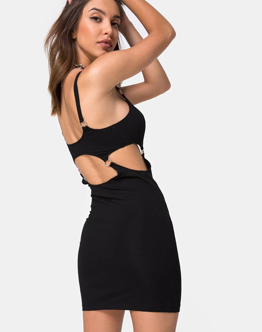 Jezabel Cut Out Kleid in Schwarz - Image 2