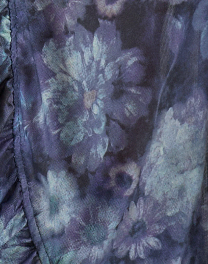 Jibola Top aus Mesh Arty Flowers Dunkelblau - Image 7
