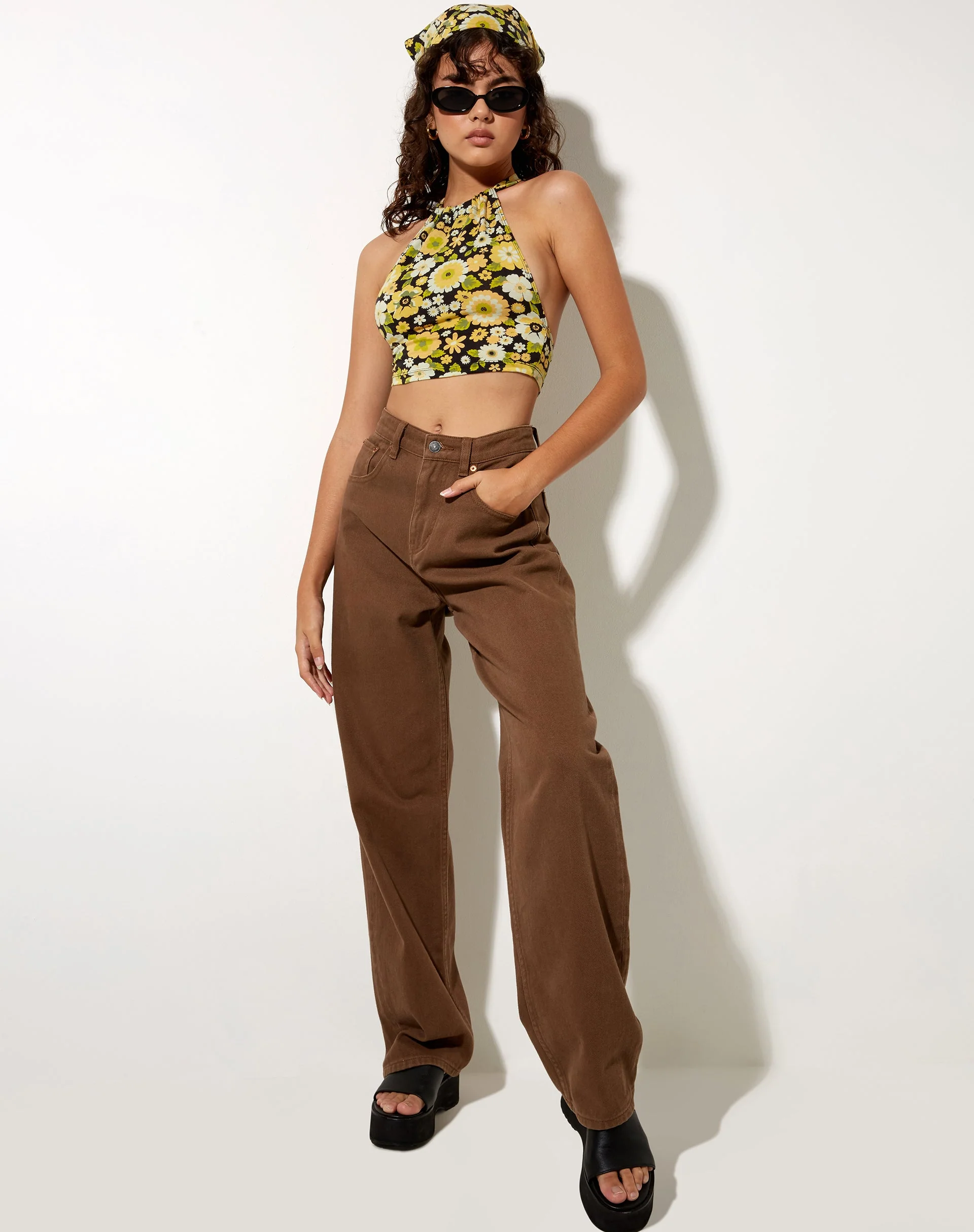 Jica Crop Top in Retro Floral - Image 4