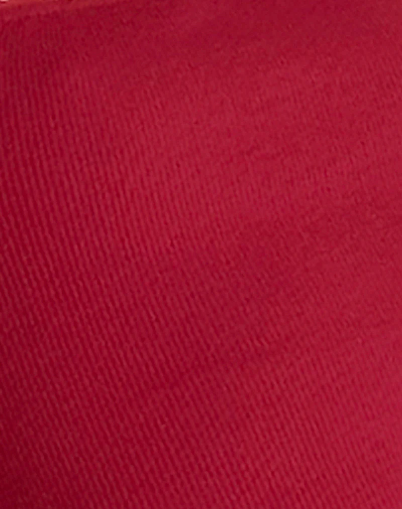 Jinila Top in Adrenalin Rot mit Spitzenbesatz und Schleife - Image 6