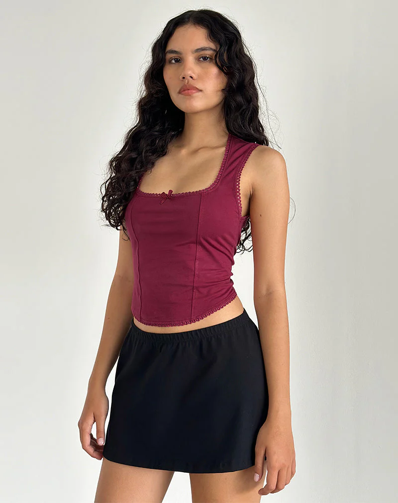 Jinisa Korsett-Top in Burgund