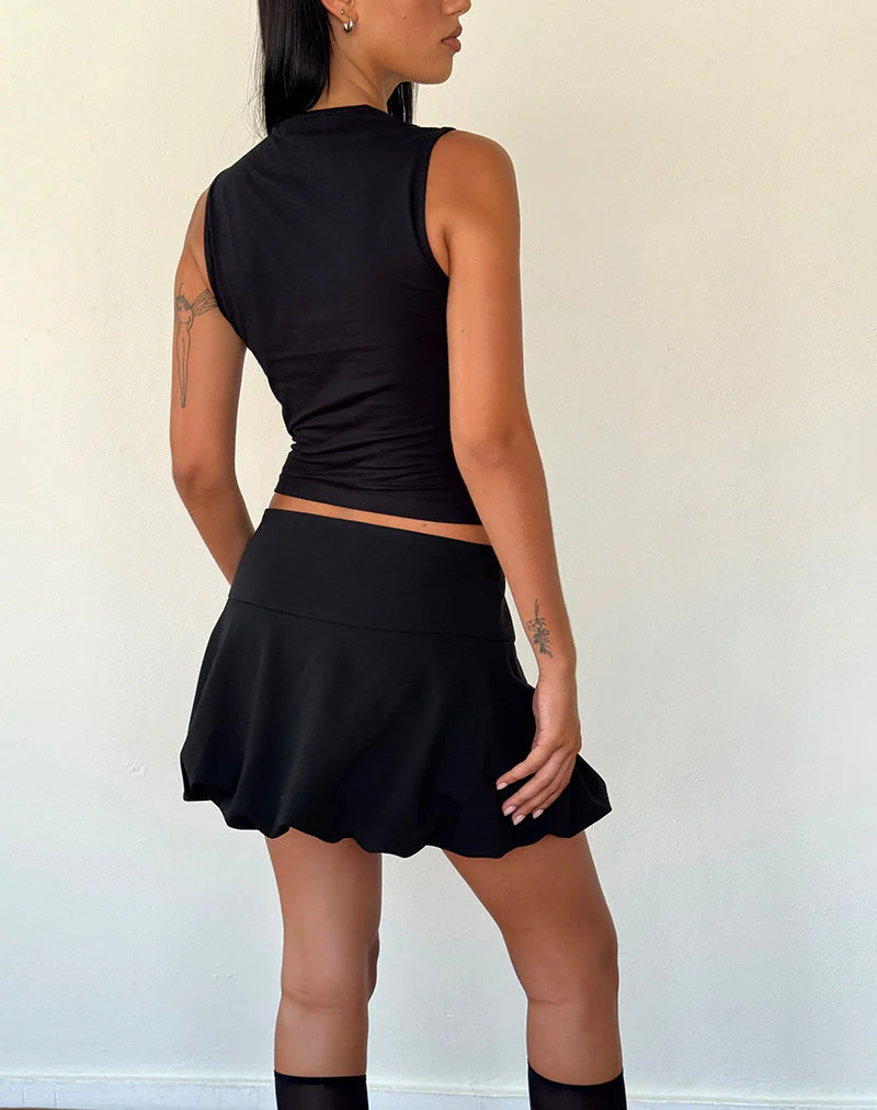 Jiniso Crop Top in Schwarz mit elfenbeinfarbenen Schleifen - Image 5