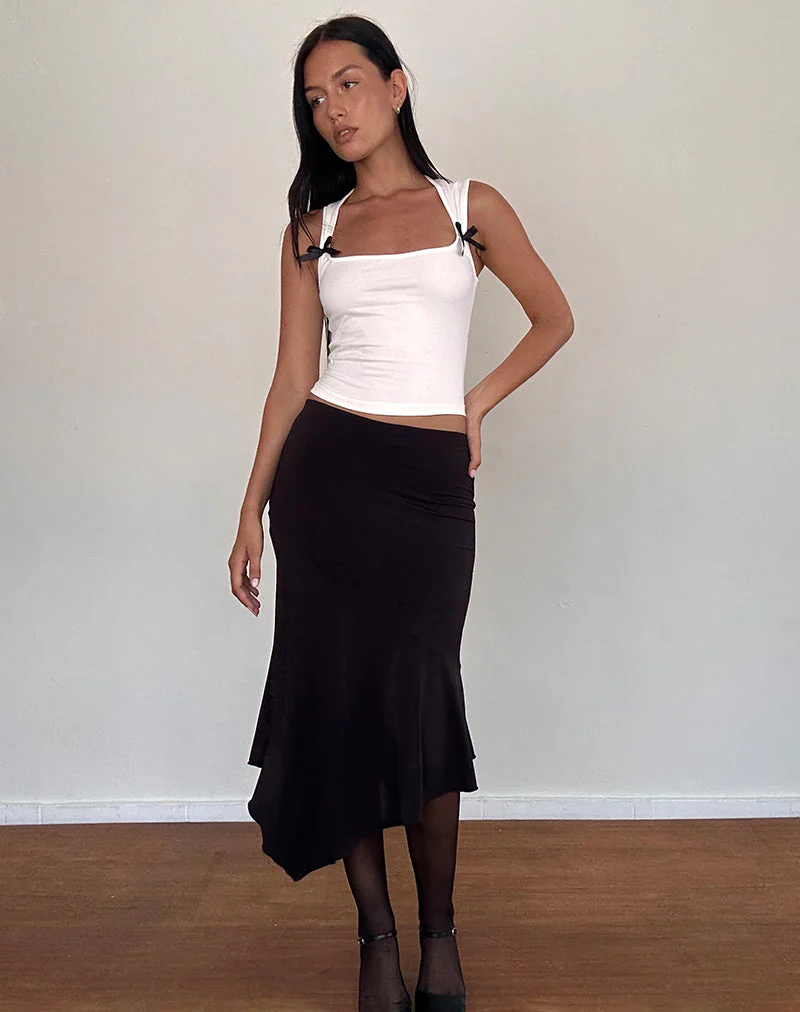 Jiniso Crop Top in Off White mit schwarzen Schleifen - Image 3