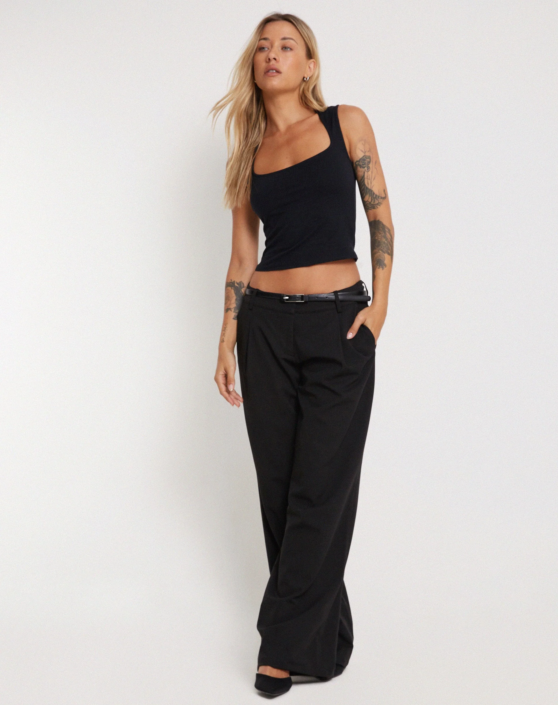 Jinsu Crop Top aus Lycra Schwarz - Image 5