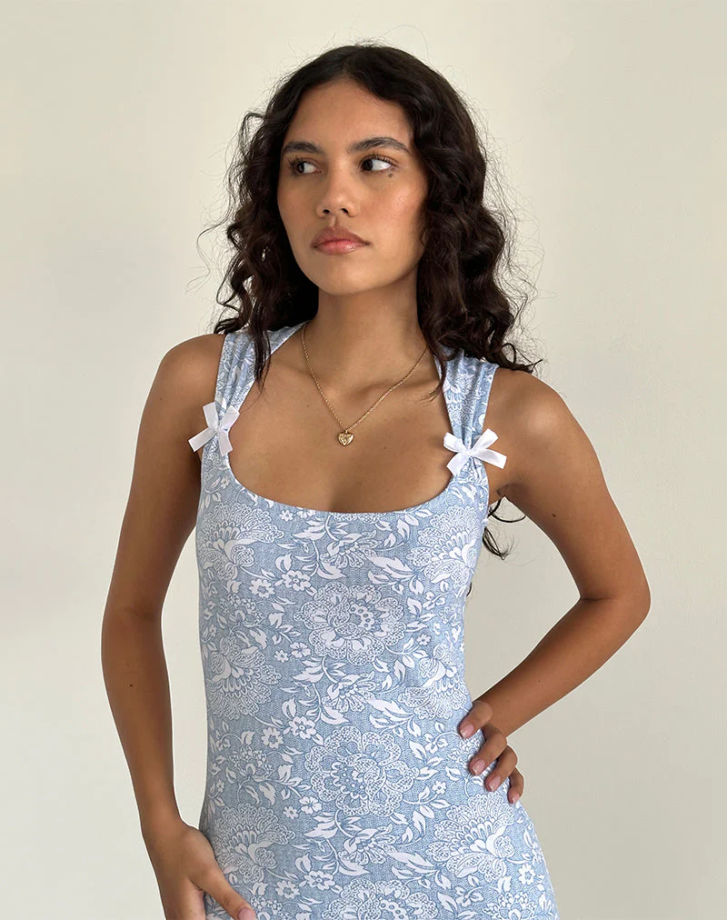 Jinsuni Minikleid aus weißem Lycra mit Ornamenten - Image 5
