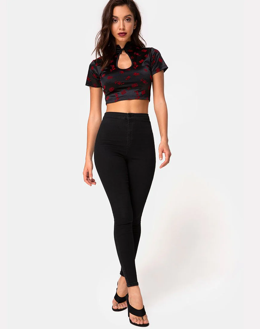 Jiso Crop Top in Japanischer Blüte - Image 4