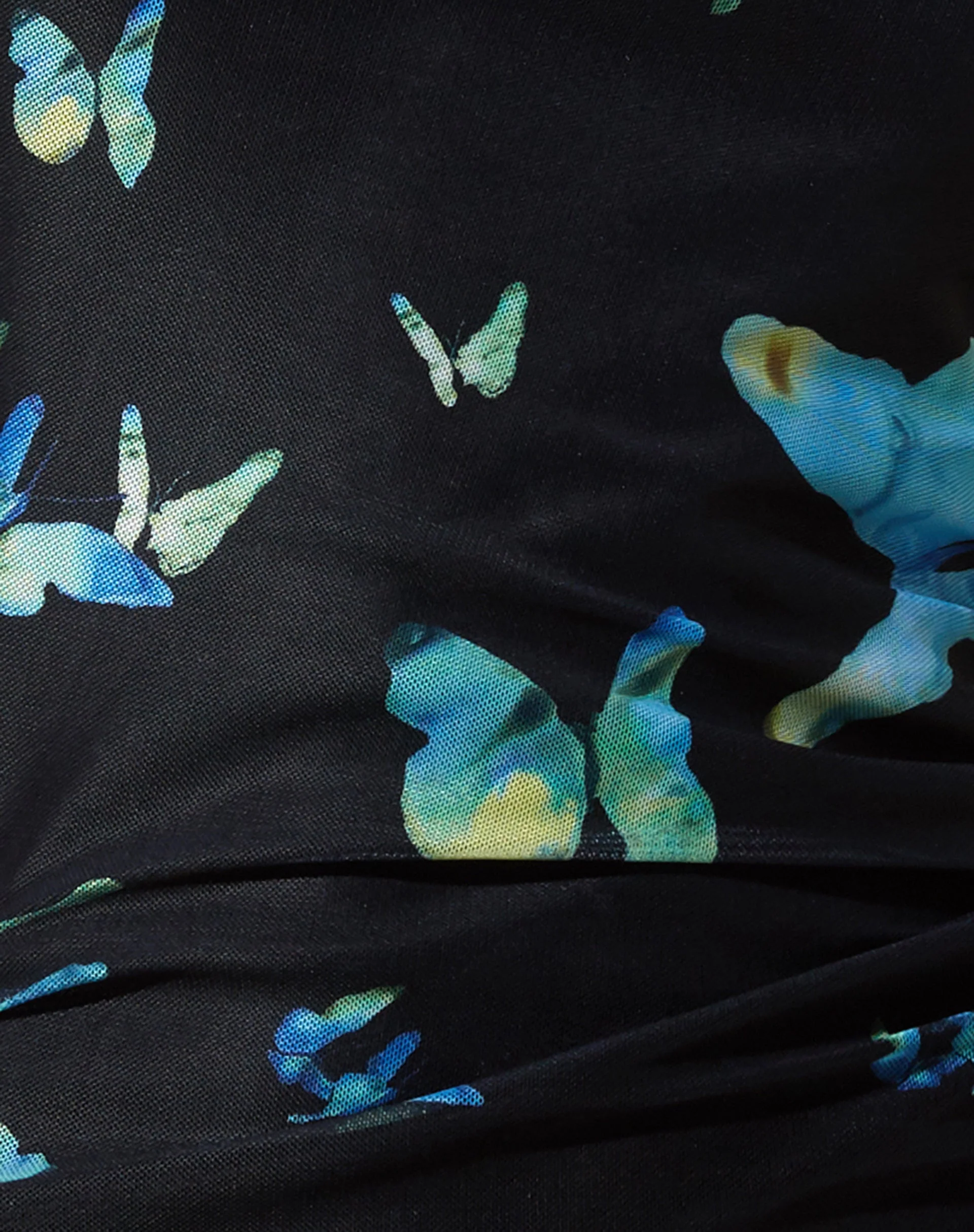 Joan T-Shirt Kleid in Schmetterling Aquarell Schwarz - Image 7