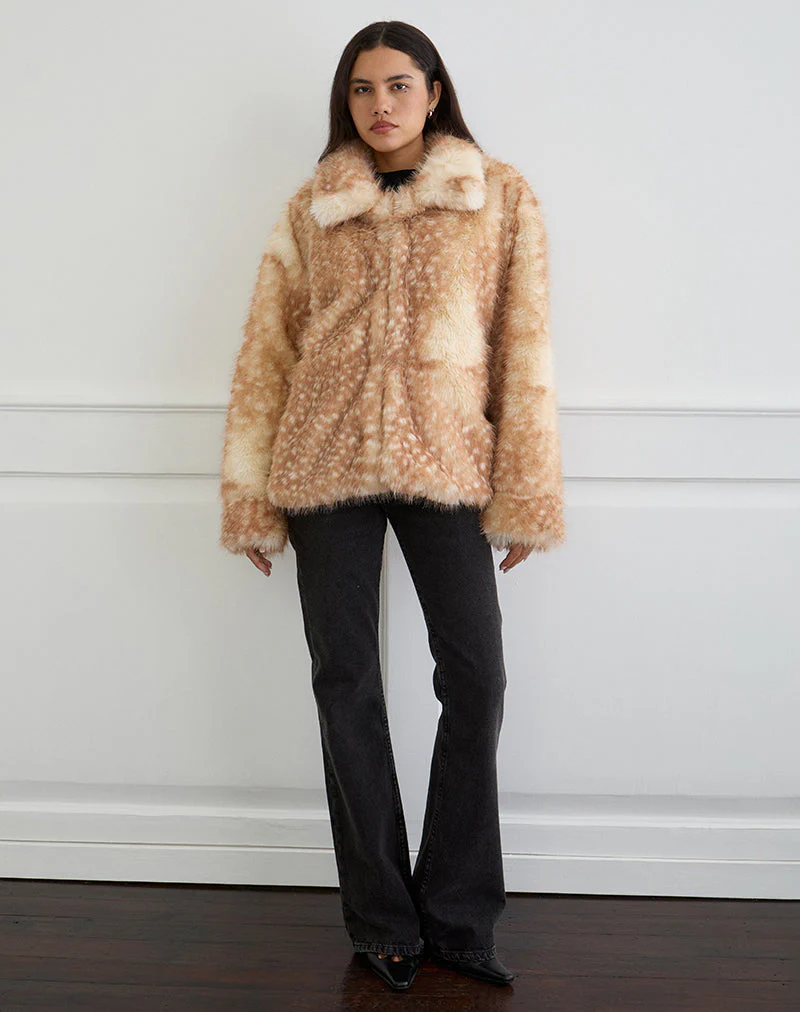 Joji Jacke in Beige mit Bambi-Print - Image 3