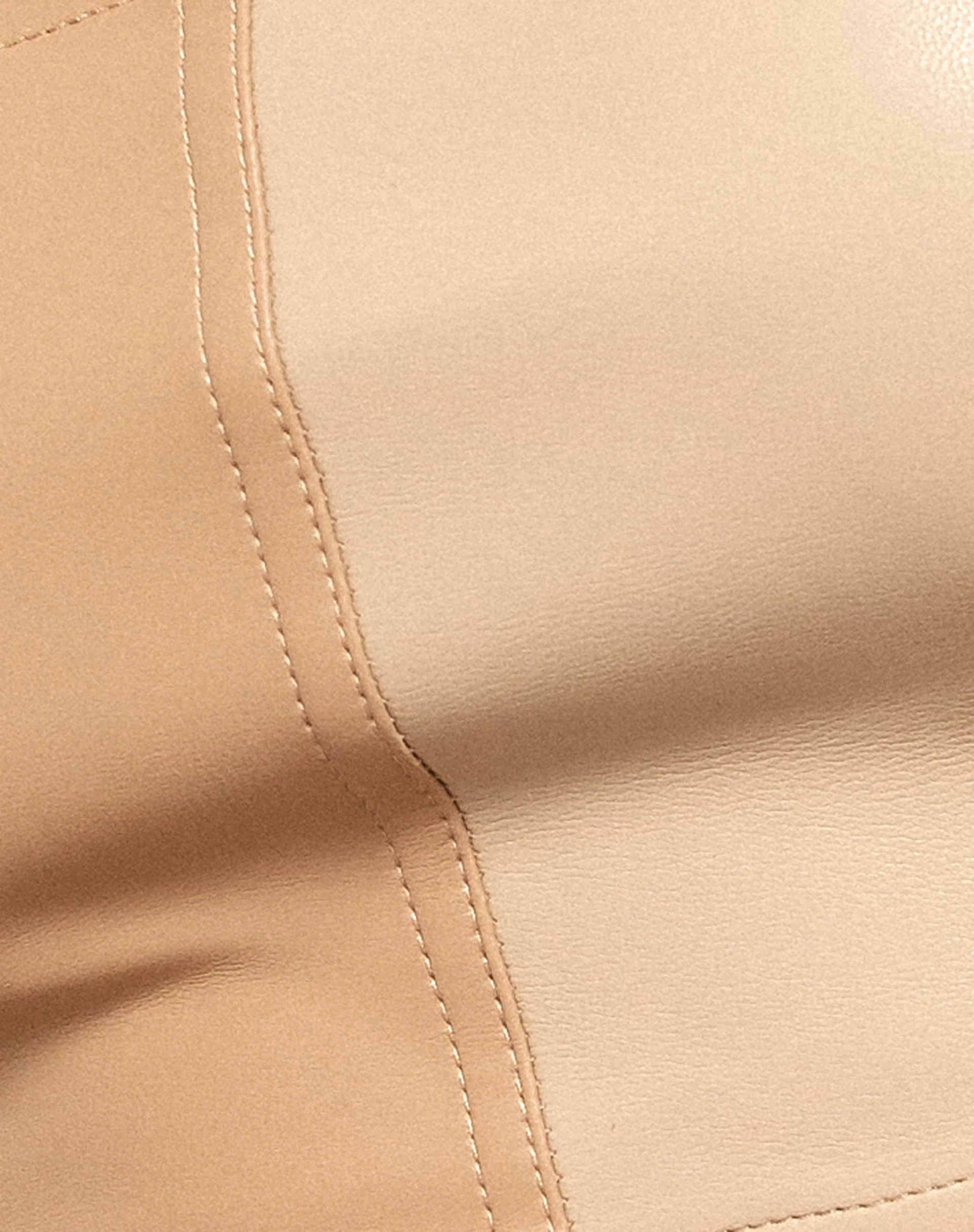 Jola Crop Top in PU Tan Creme - Image 7
