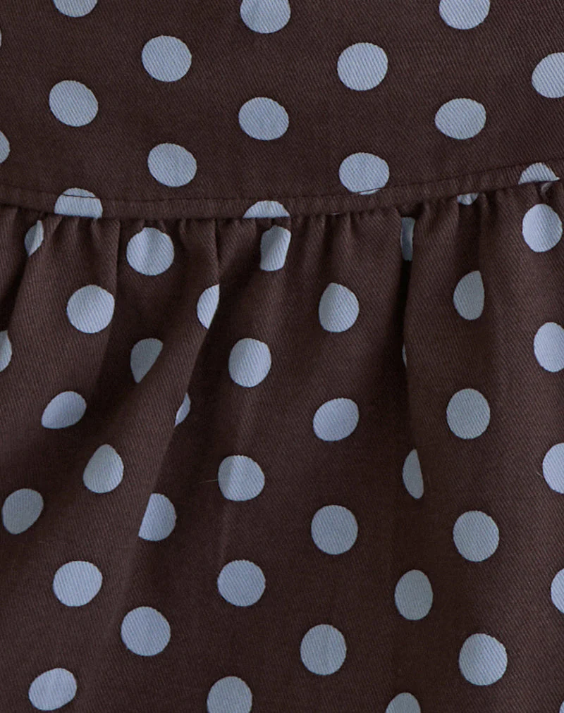 Jolea Plissee-Minirock in Mono Polka Brown - Image 6