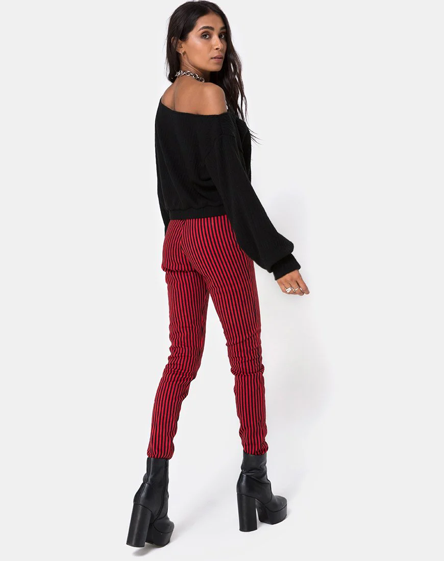 Jolim-Hose mit Ministreifen in Rot und Schwarz - Image 4