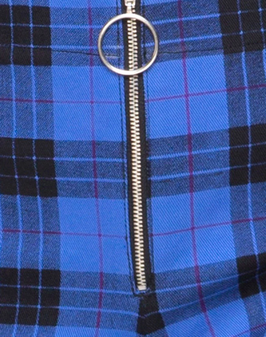 Jolim Konisch zulaufende Hose in Tartan Blau - Image 5