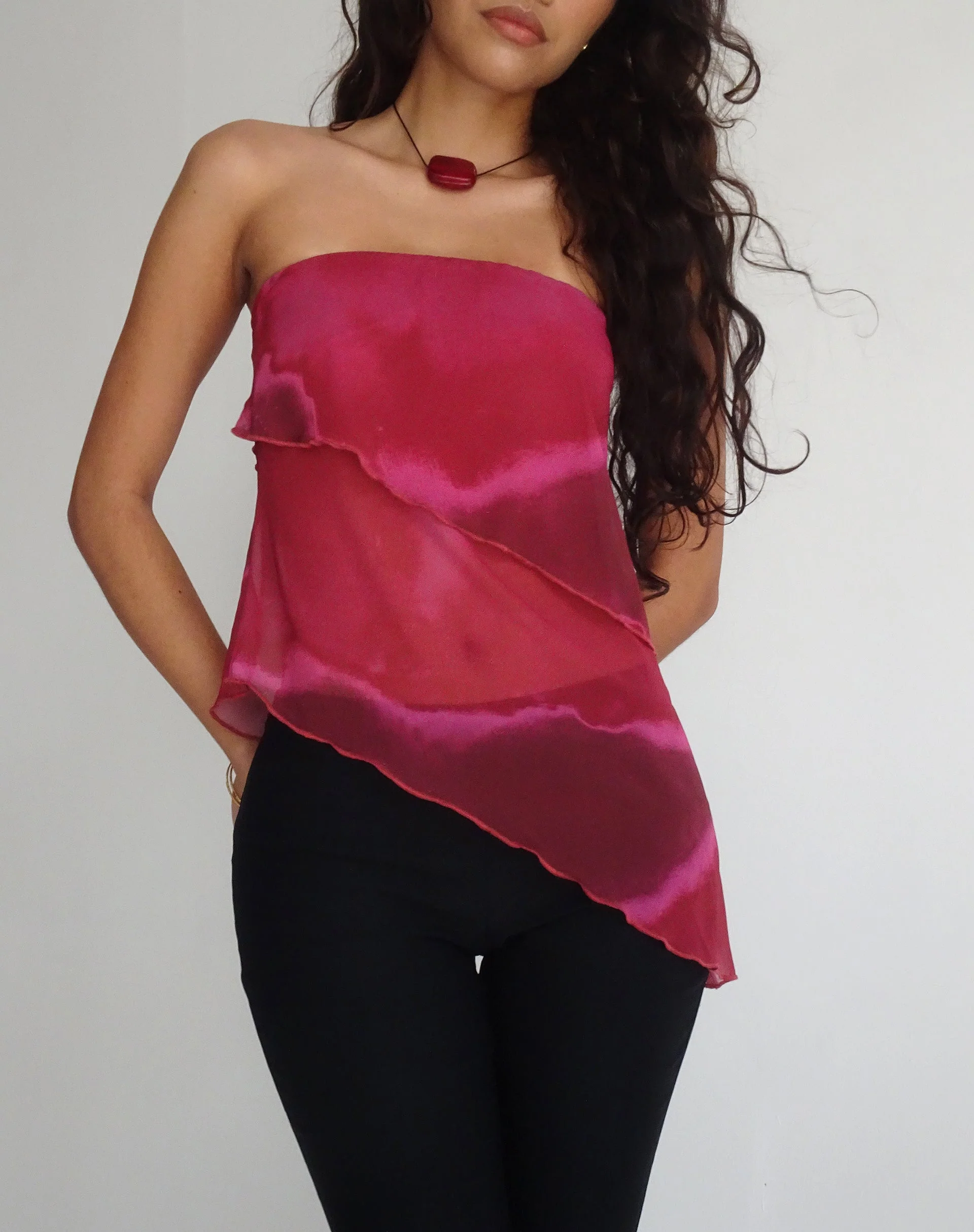 Joyce Longline-Wasserfall-Top in Pflaume Aquarell - Image 2