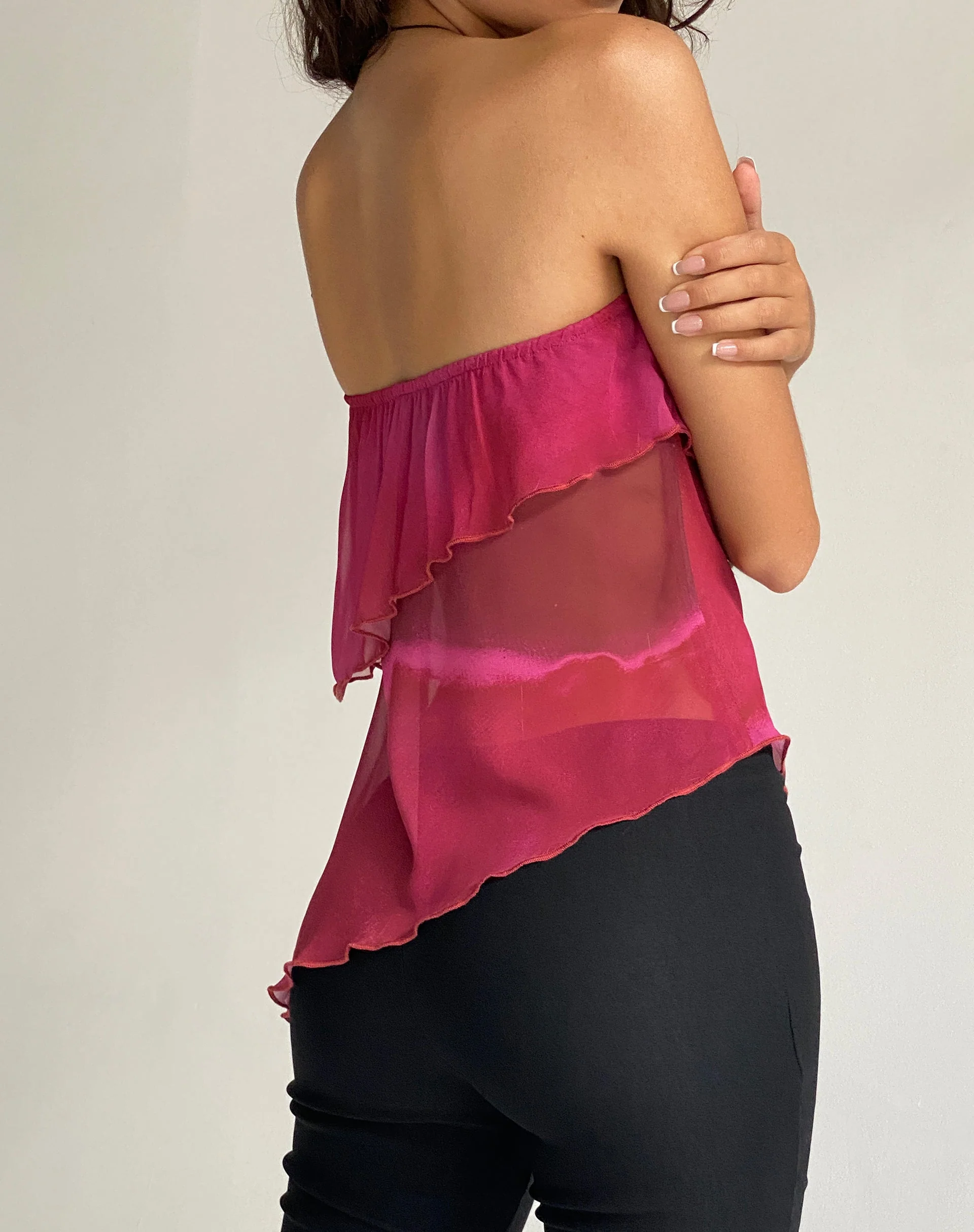 Joyce Longline-Wasserfall-Top in Pflaume Aquarell - Image 4