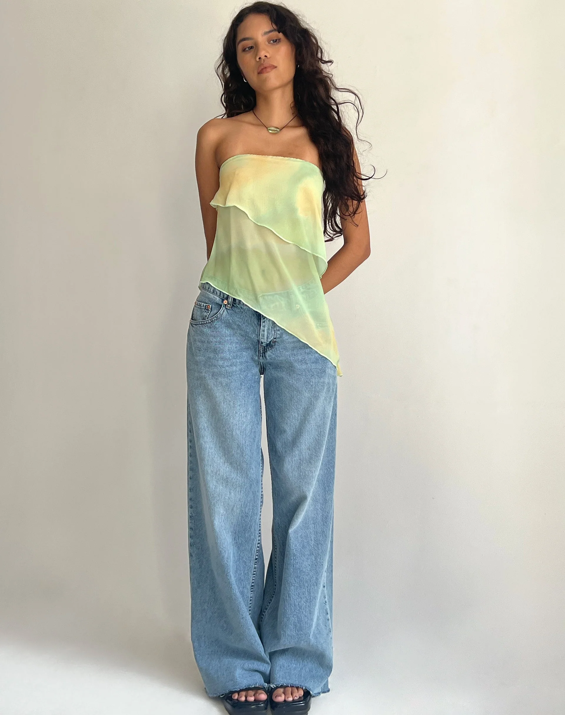 Joyce Longline Waterfall Tube Top in Gelb Aquarell - Image 3