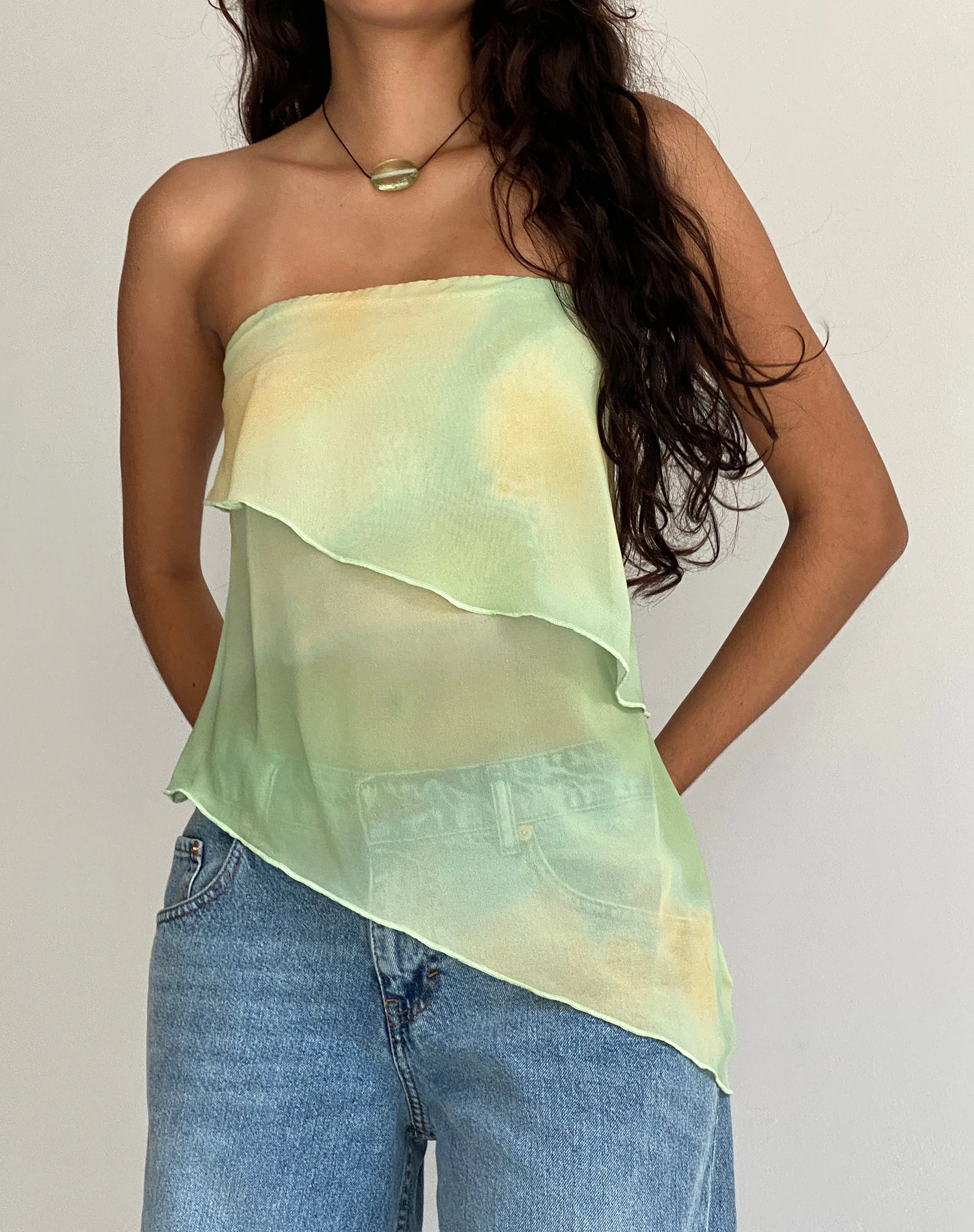 Joyce Longline Waterfall Tube Top in Gelb Aquarell - Image 4