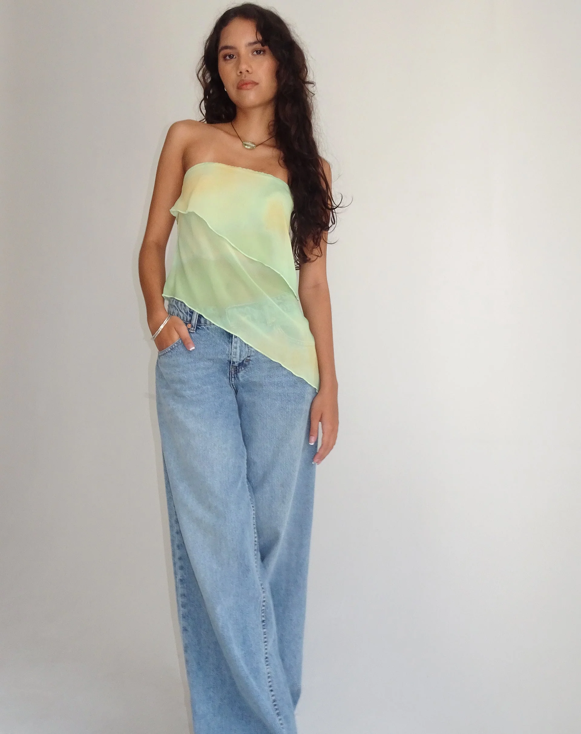 Joyce Longline Waterfall Tube Top in Gelb Aquarell - Image 5