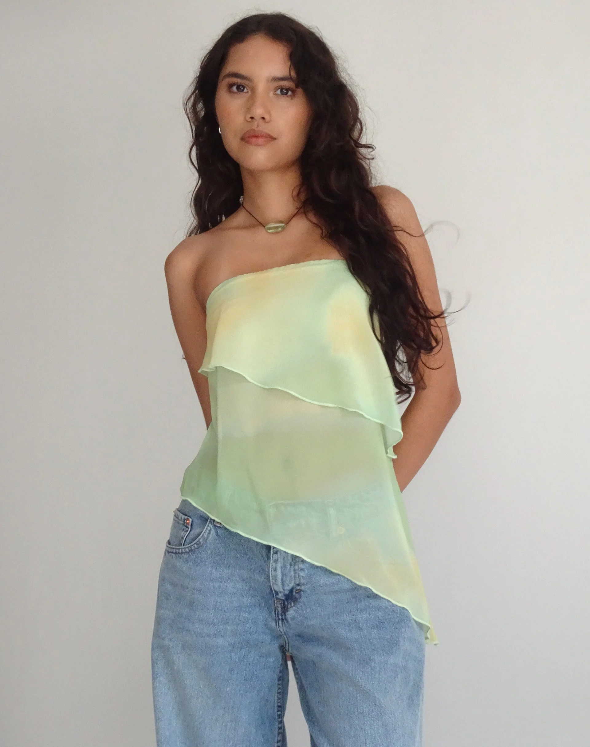 Joyce Longline Waterfall Tube Top in Gelb Aquarell - Image 6