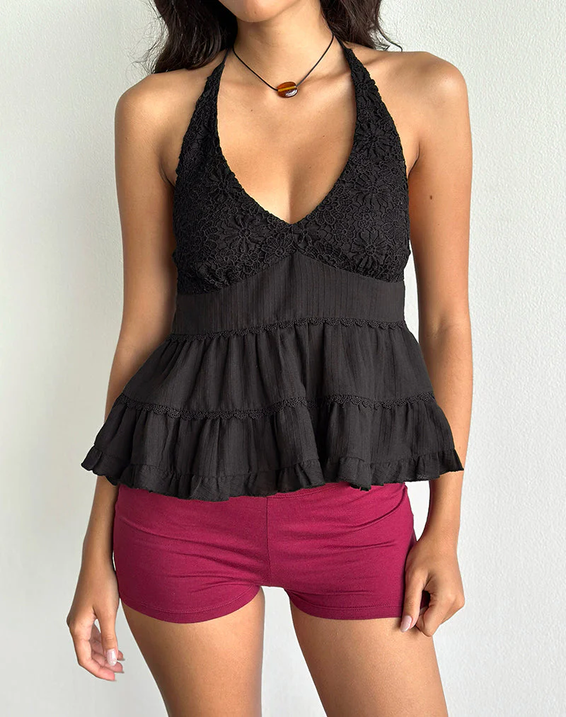 Juanita Rüschen-Trägertop in Schwarz - Image 4