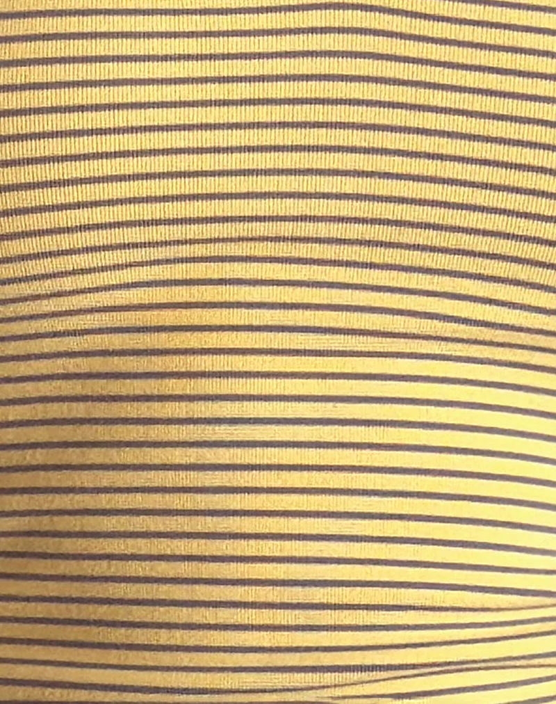 Jules Top aus gestreiftem Jersey Gelb Grau - Image 6
