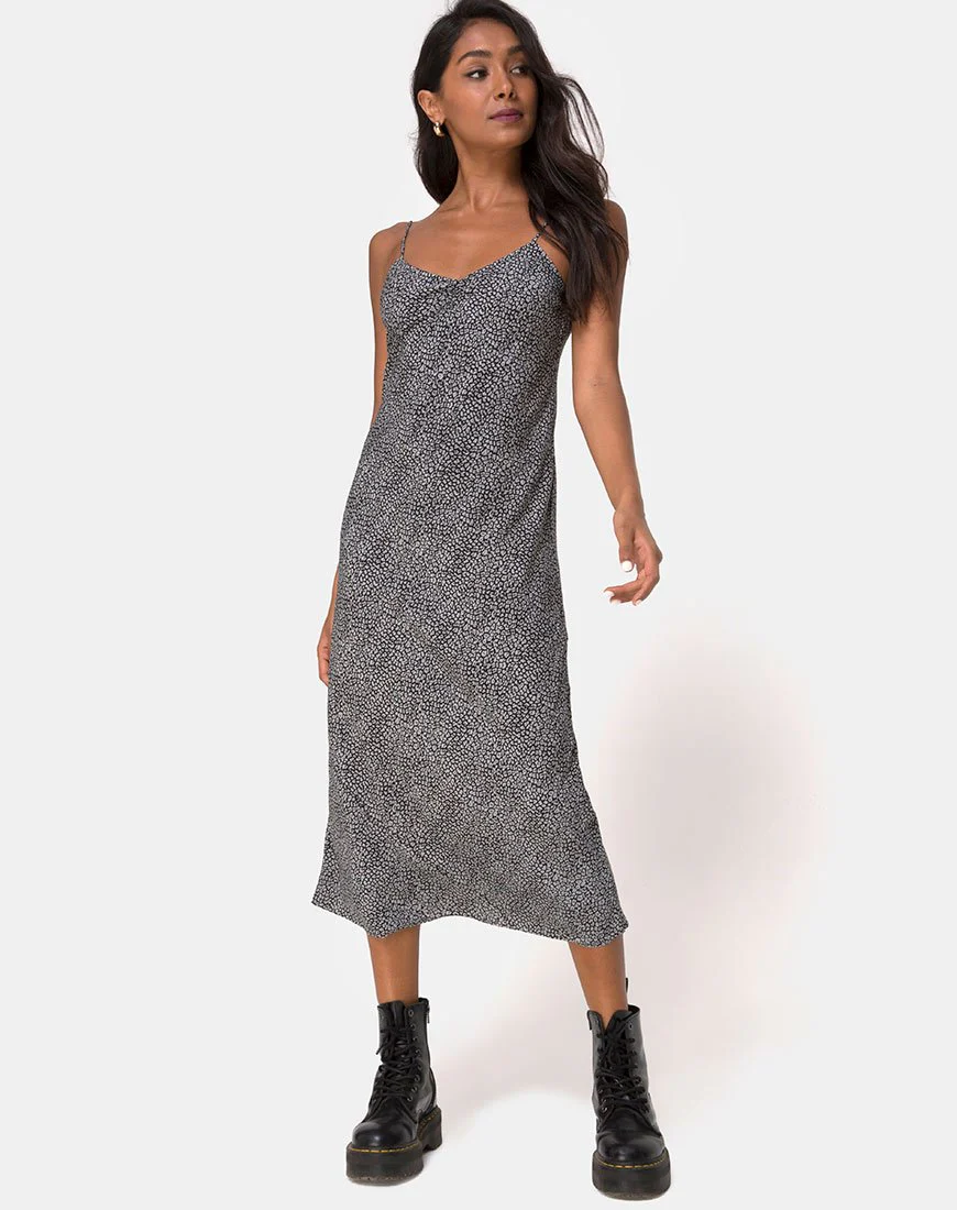 Julia Kleid in Ditsy Leopard Grau - Image 3