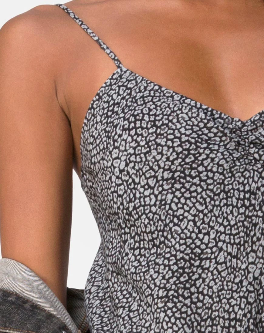 Julia Kleid in Ditsy Leopard Grau - Image 5