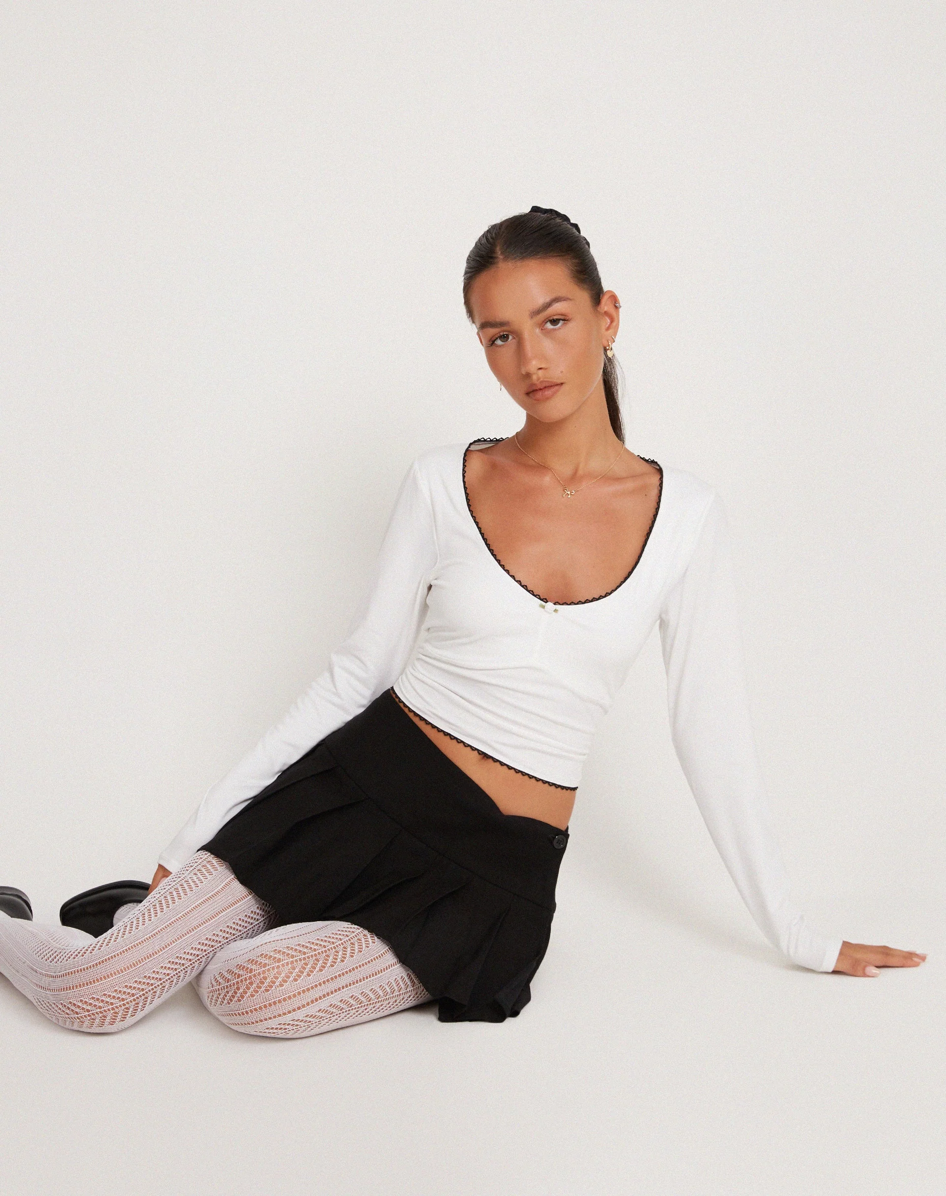 Junie Ballet Langärmliges Oberteil aus Jersey Weiß - Image 6
