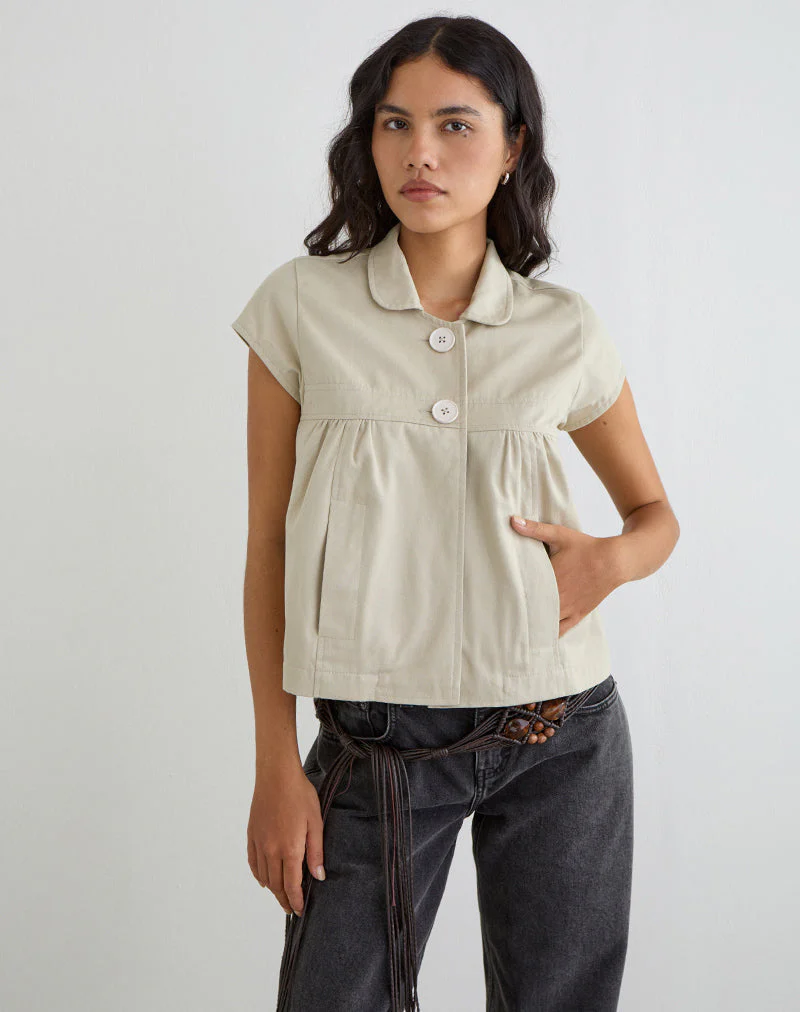 Kaelus Shirt in Cotton Twill Latte - Image 2