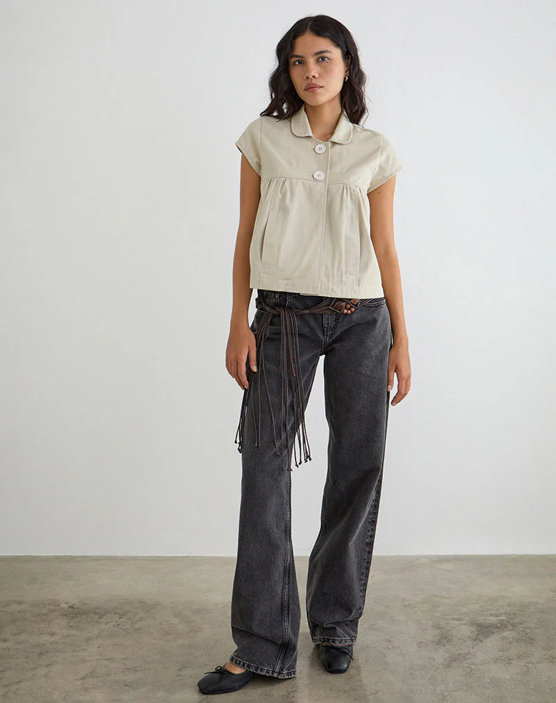 Kaelus Shirt in Cotton Twill Latte - Image 3