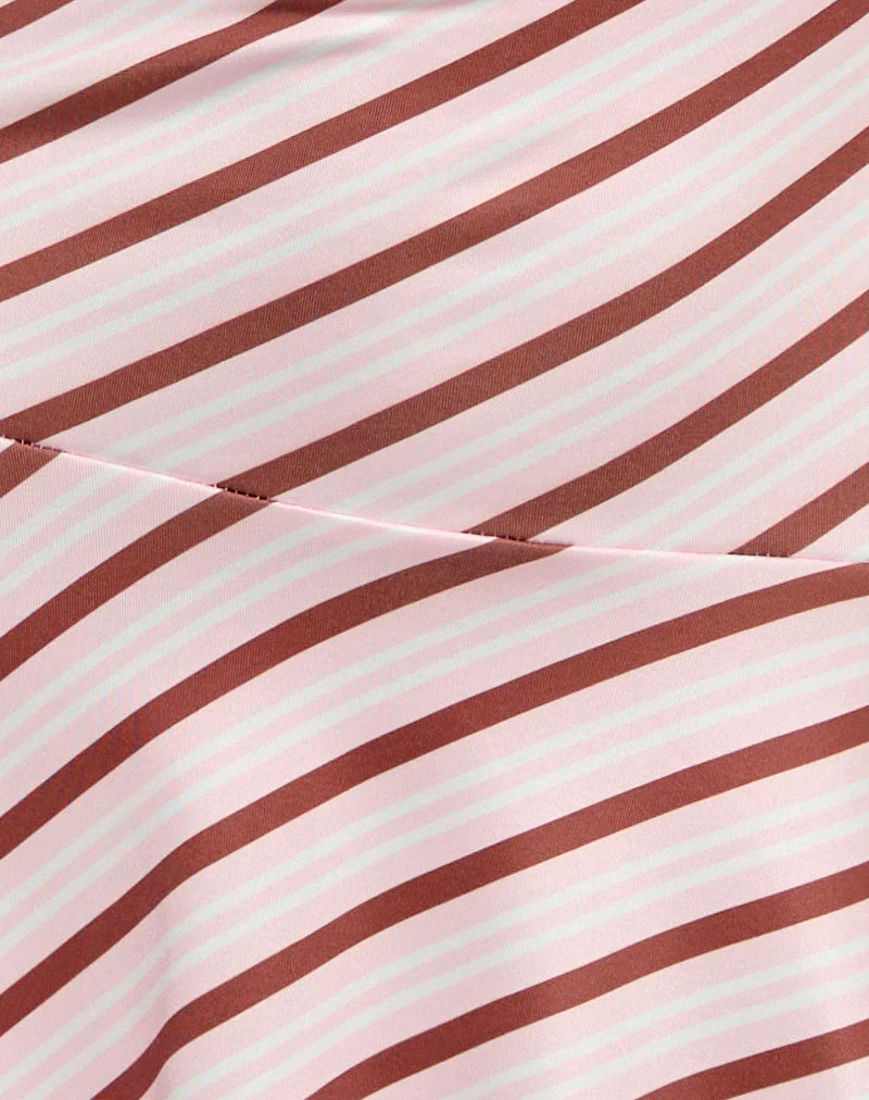 Kagari Minikleid in Diagonalstreifen Rosa - Image 7