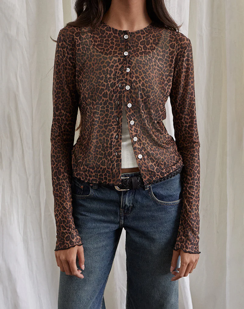 Kahula Shirt aus Mesh Rar Leopard