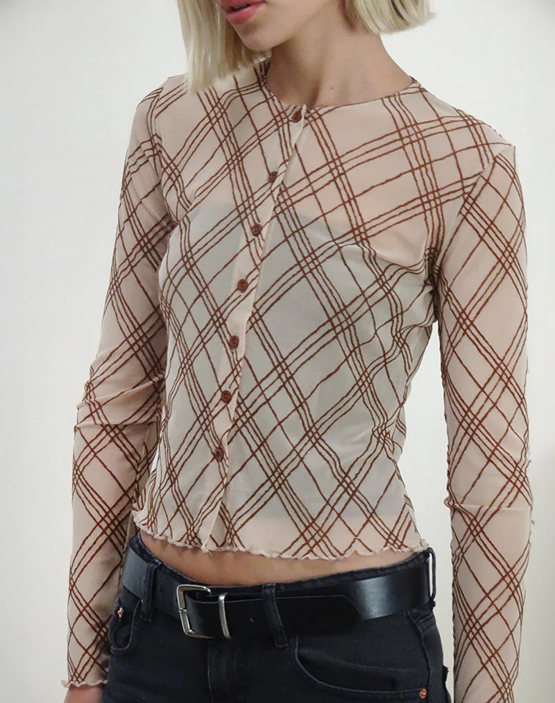 Kahula Hemd in Sketchy Stripe Nude - Image 2