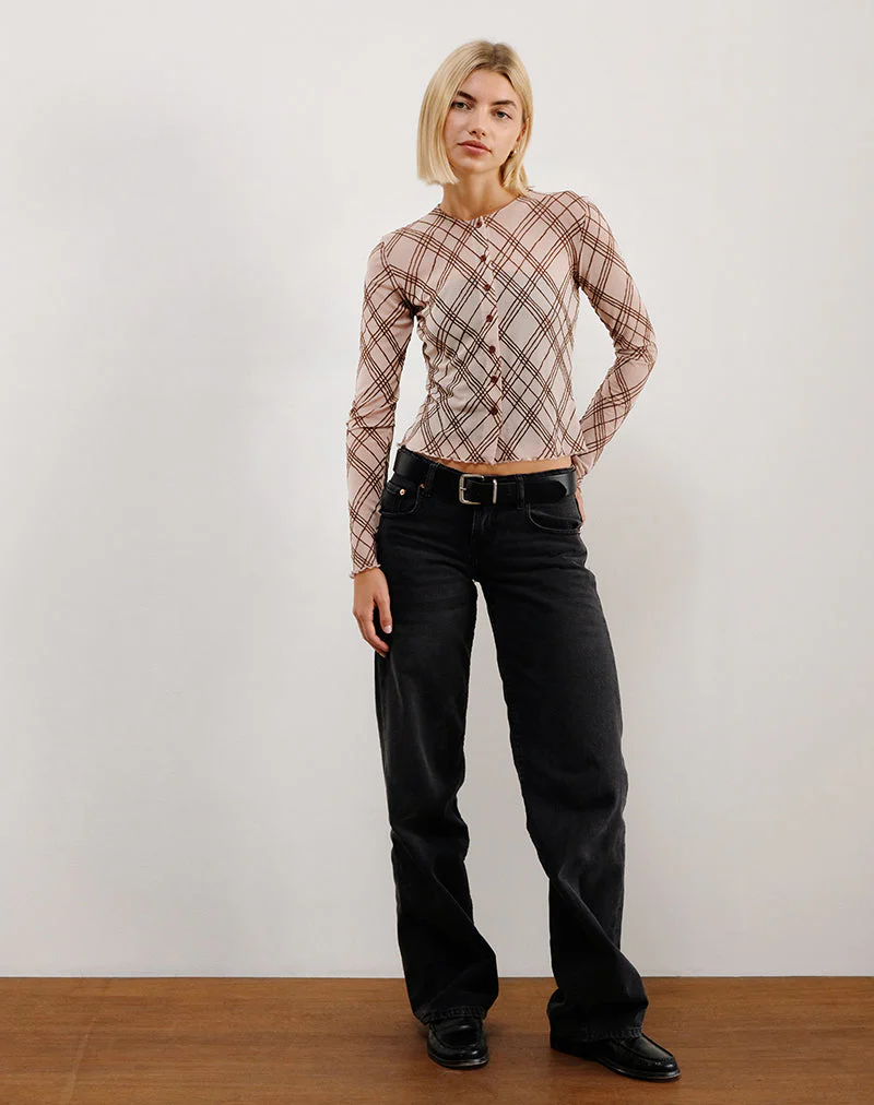 Kahula Hemd in Sketchy Stripe Nude - Image 5