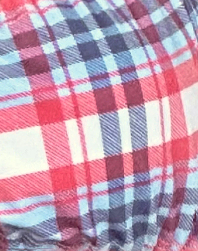 Kaia Bikinioberteil in Pastellrosa Tartan - Image 6