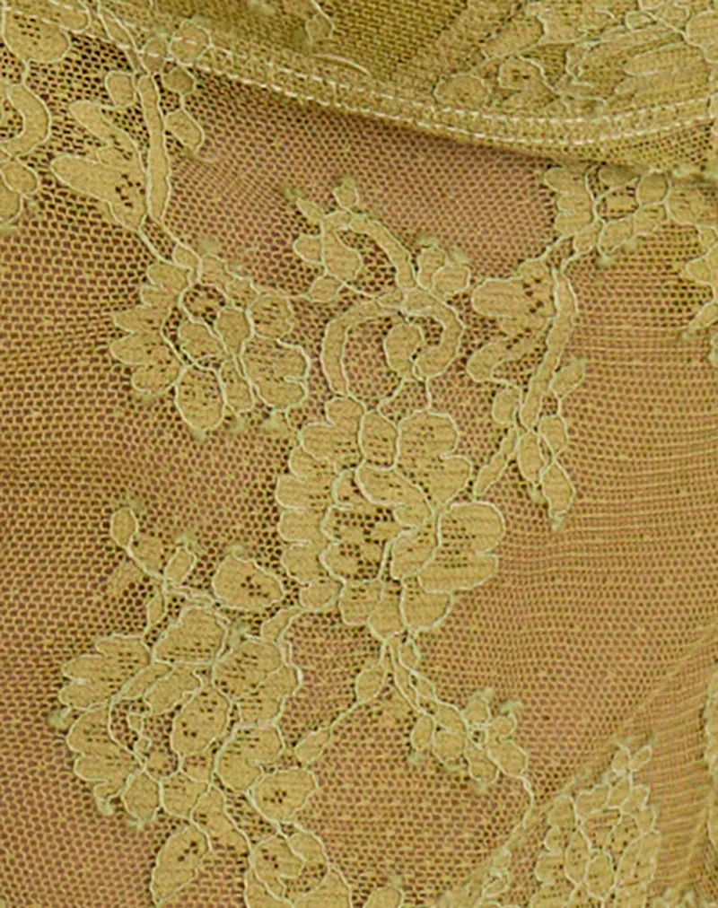 Kaika Plunge Cami Top in Wimpernspitze Chartreuse - Image 6