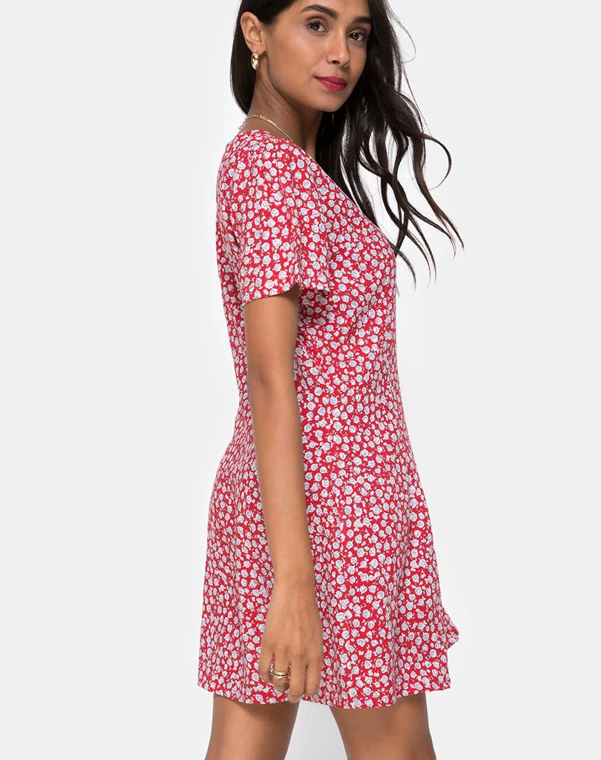 Kalea Kleid in Zartrosa Rot und Silber - Image 2
