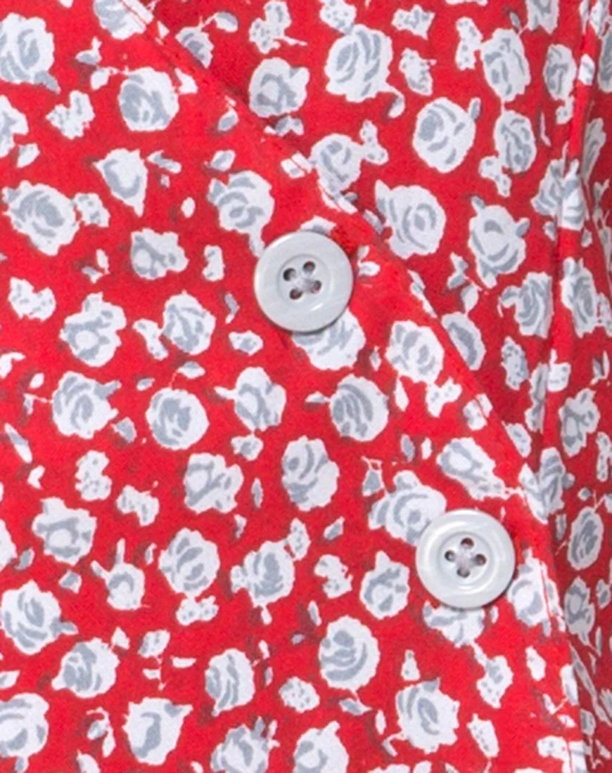 Kalea Kleid in Zartrosa Rot und Silber - Image 5