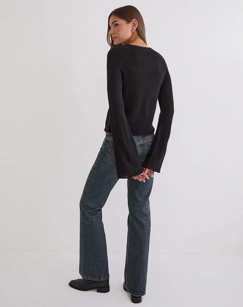 Kaleo Roll Edge Jumper aus Strick, schwarz - Image 7