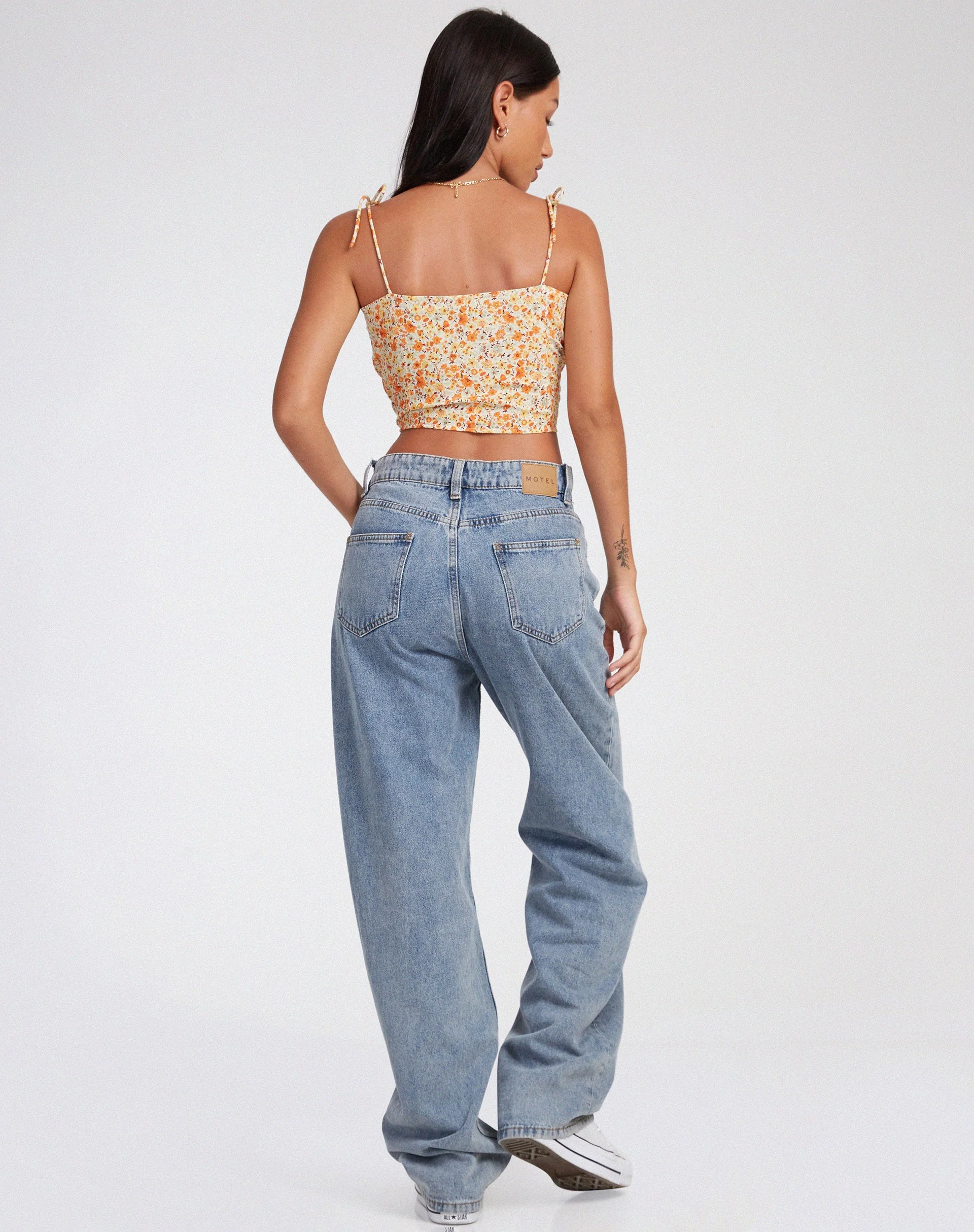 Kali Cami Top in Ditsy Tangerine - Image 4