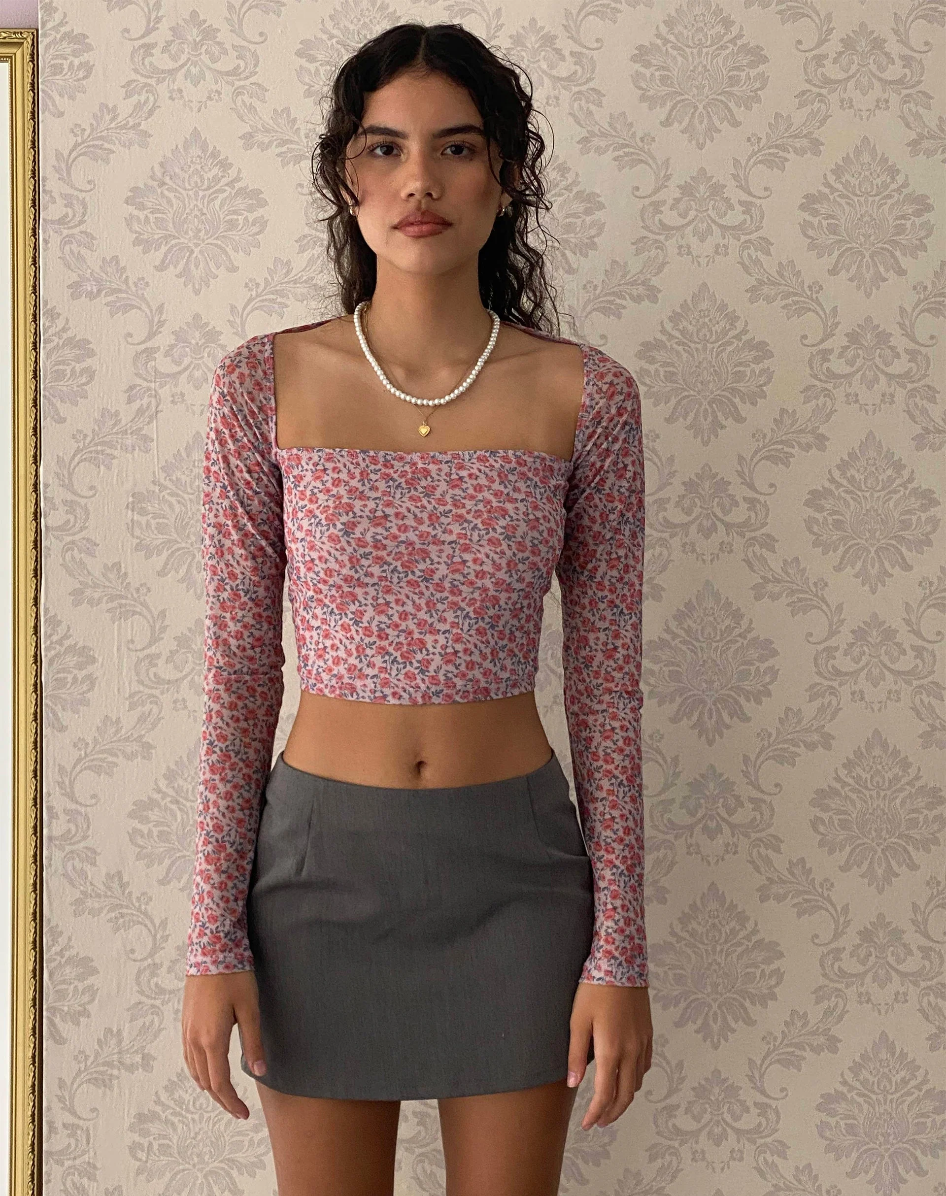 Kalisha Langarm-Top in Spring Rose Dusty Pink