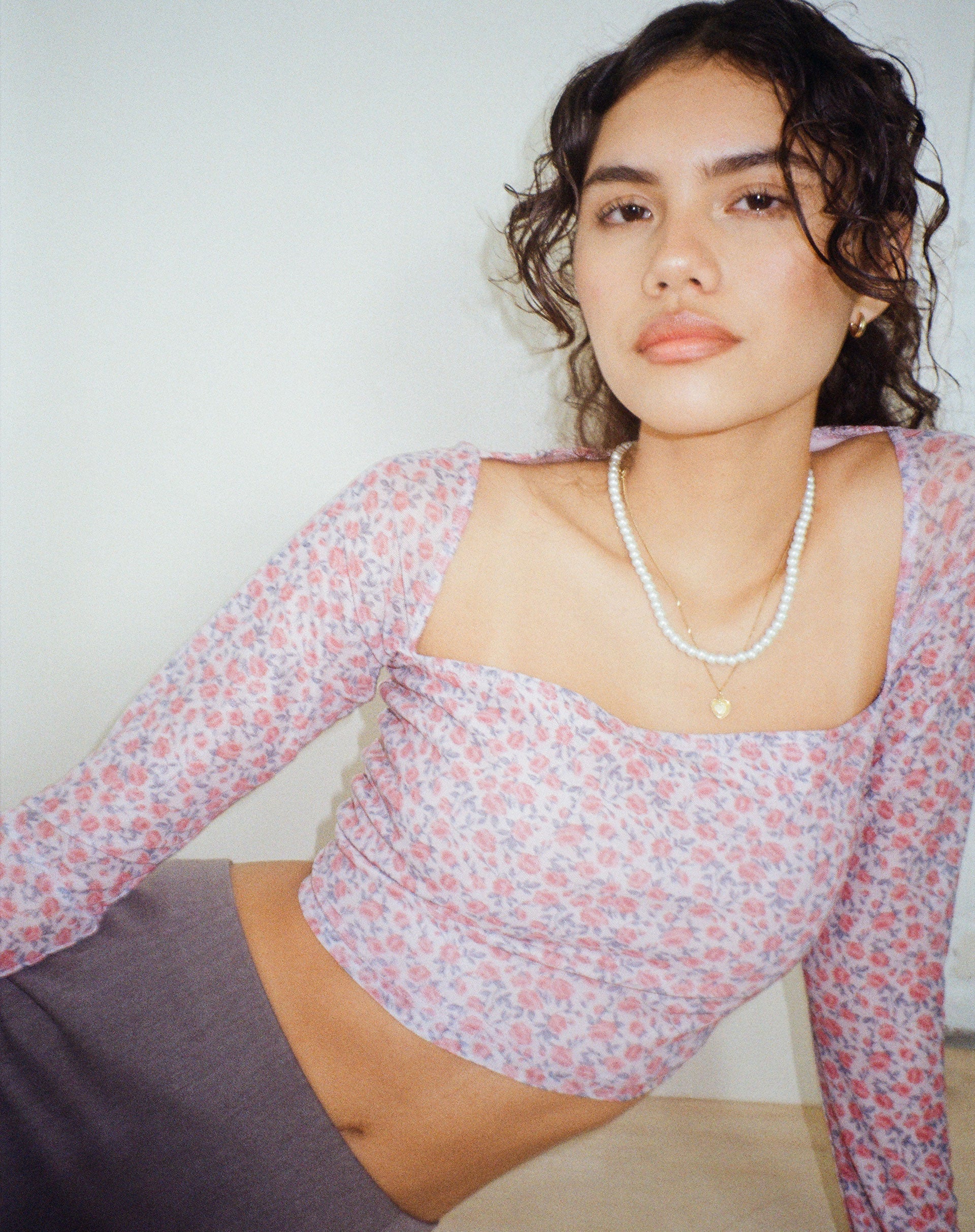 Kalisha Langarm-Top in Spring Rose Dusty Pink - Image 2