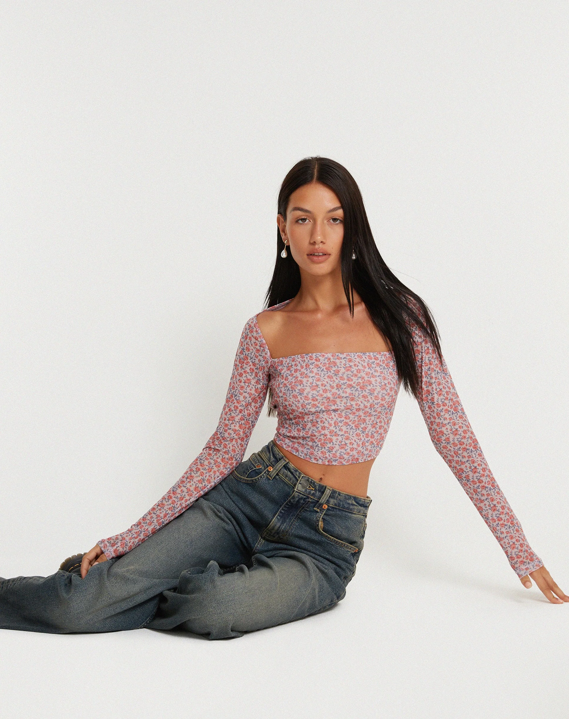 Kalisha Langarm-Top in Spring Rose Dusty Pink - Image 6