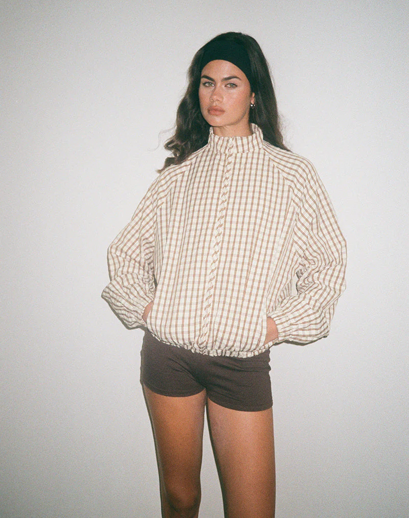 Kalle Shell Jacke in braunem Karo - Image 6