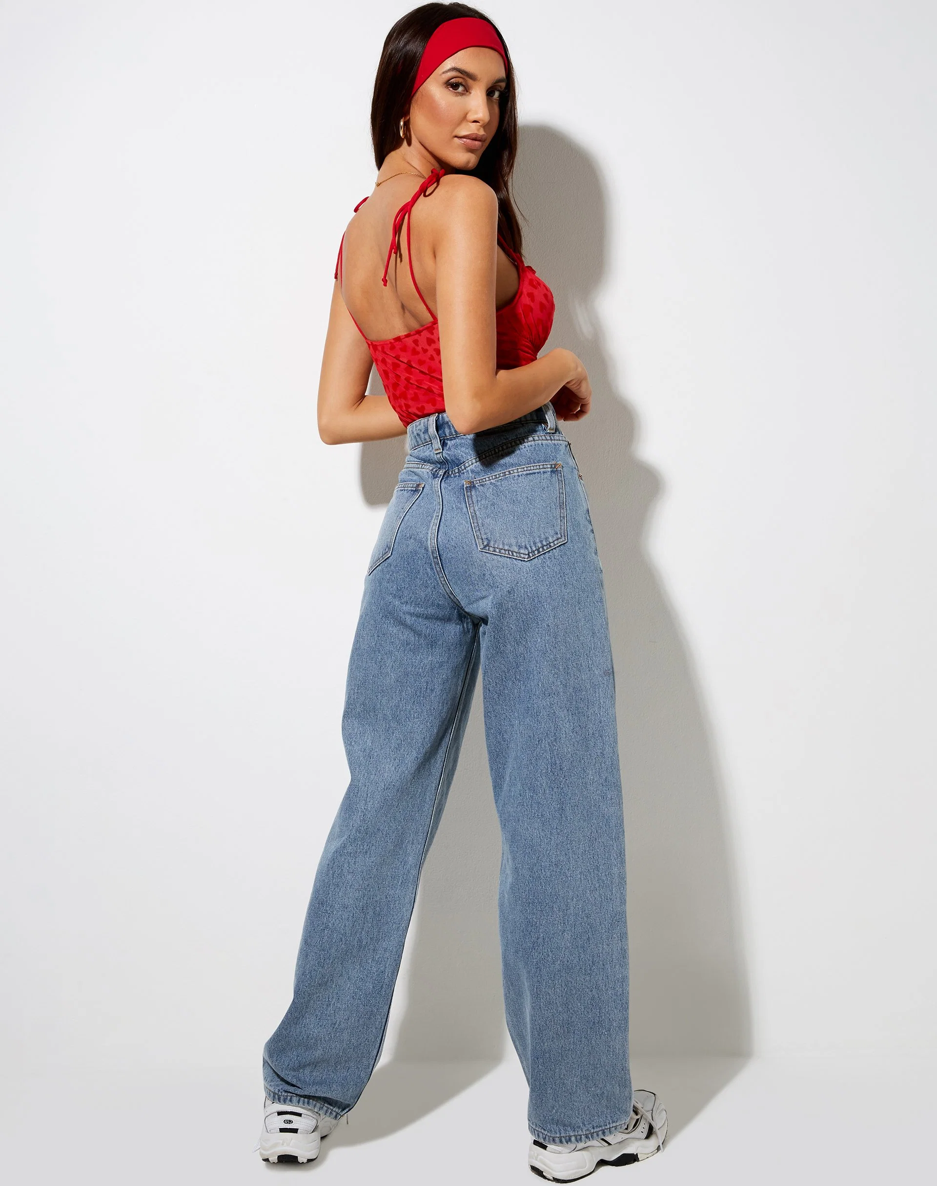 Kalos Cami Top aus rotem Mesh Rotes Herz Flock - Image 5