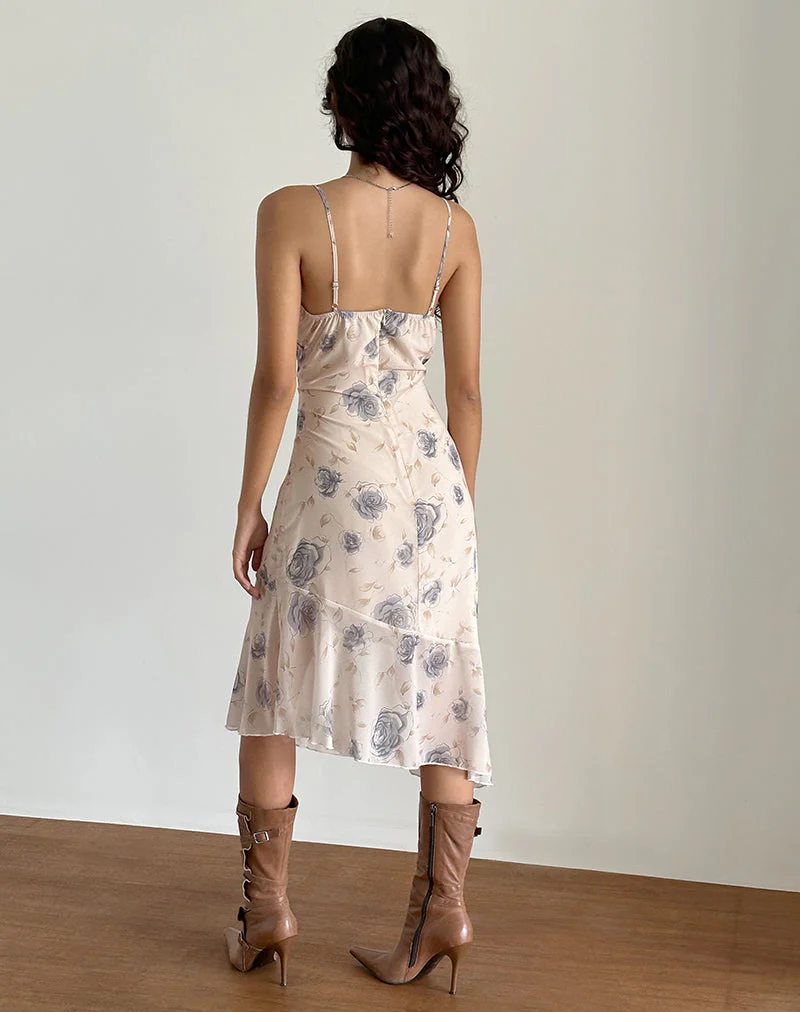 Kamala Midikleid in Wildrose Blau - Image 5