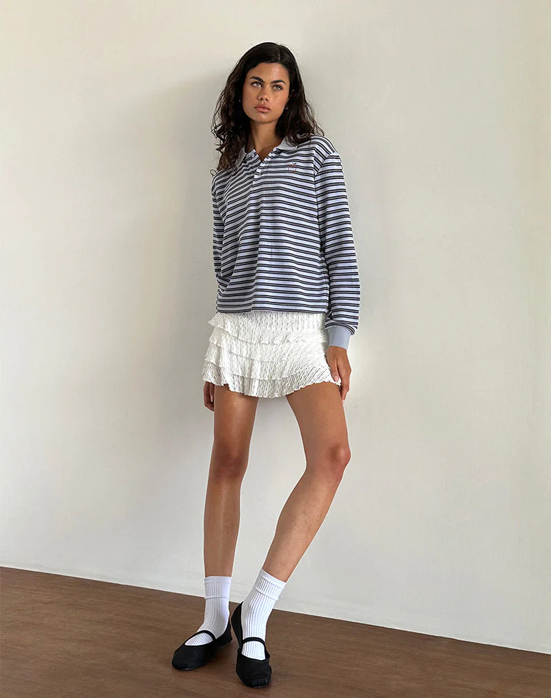 Kamilla Baggy Langarmshirt in Blau und Grau gestreift - Image 4