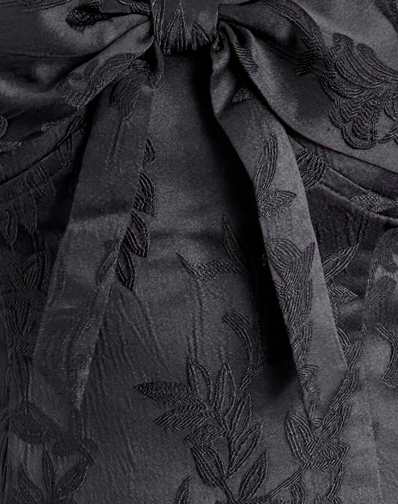 Kampi Neckholder-Top aus Satin-Jacquard Schwarz - Image 6